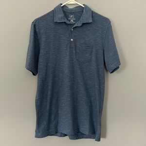 George Men’s Blue with Stripes Golf Short Sleeve Polo Shirt in Size Small 34-36